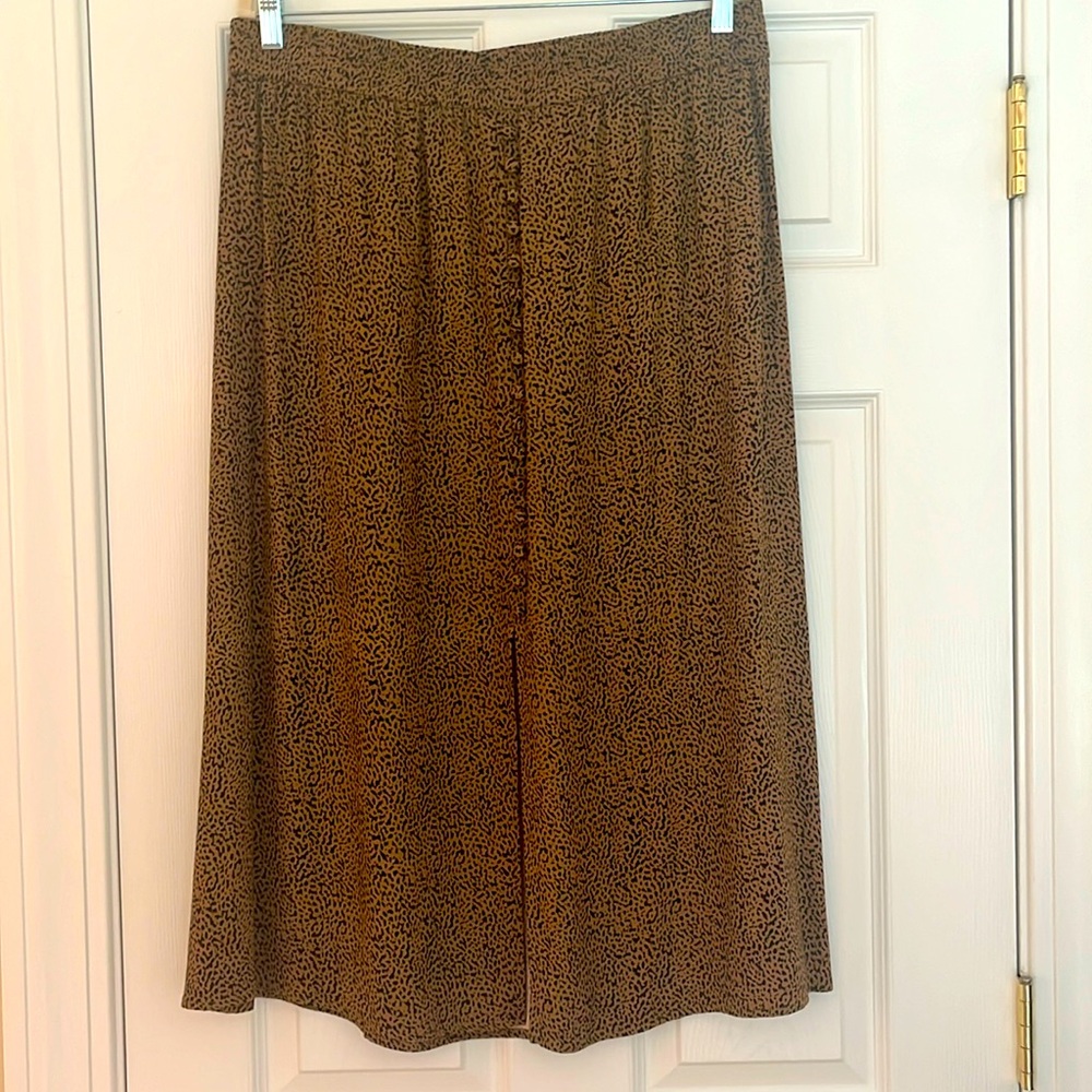 LOFT Pull-on Faux Button-front Skirt